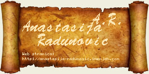 Anastasija Radunović vizit kartica